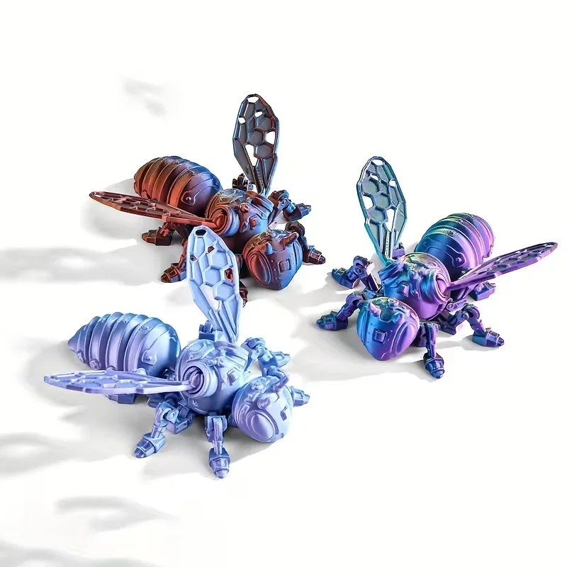 Mechanical Bee Mecha Bumblebee Statue Ornament, Insect Statue with Wings, Suitable for Home Display