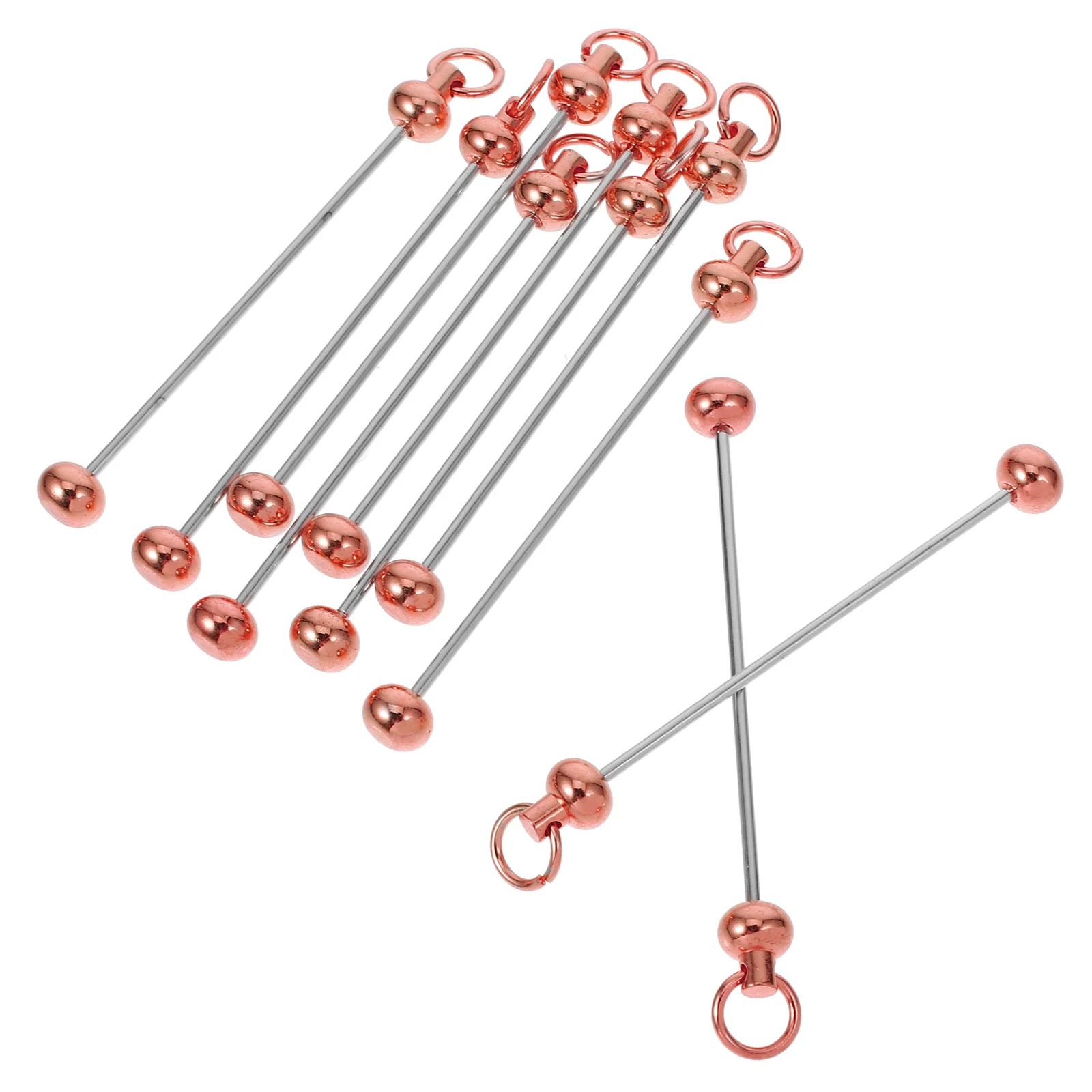 

10 Pcs Bead Keychain Bar Charms Beaded Bars Diy Detachable Blanks Craft Crafts Pins with Clasp Beadable Accessories
