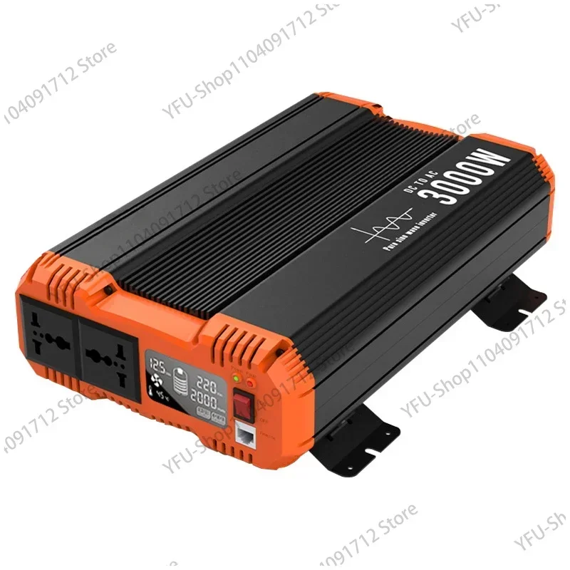 Pure Sine Wave Inverter 12V 24V 48V To 220V 230V LCD Display Auto Accessories Power Converter For Home Camping  And RV