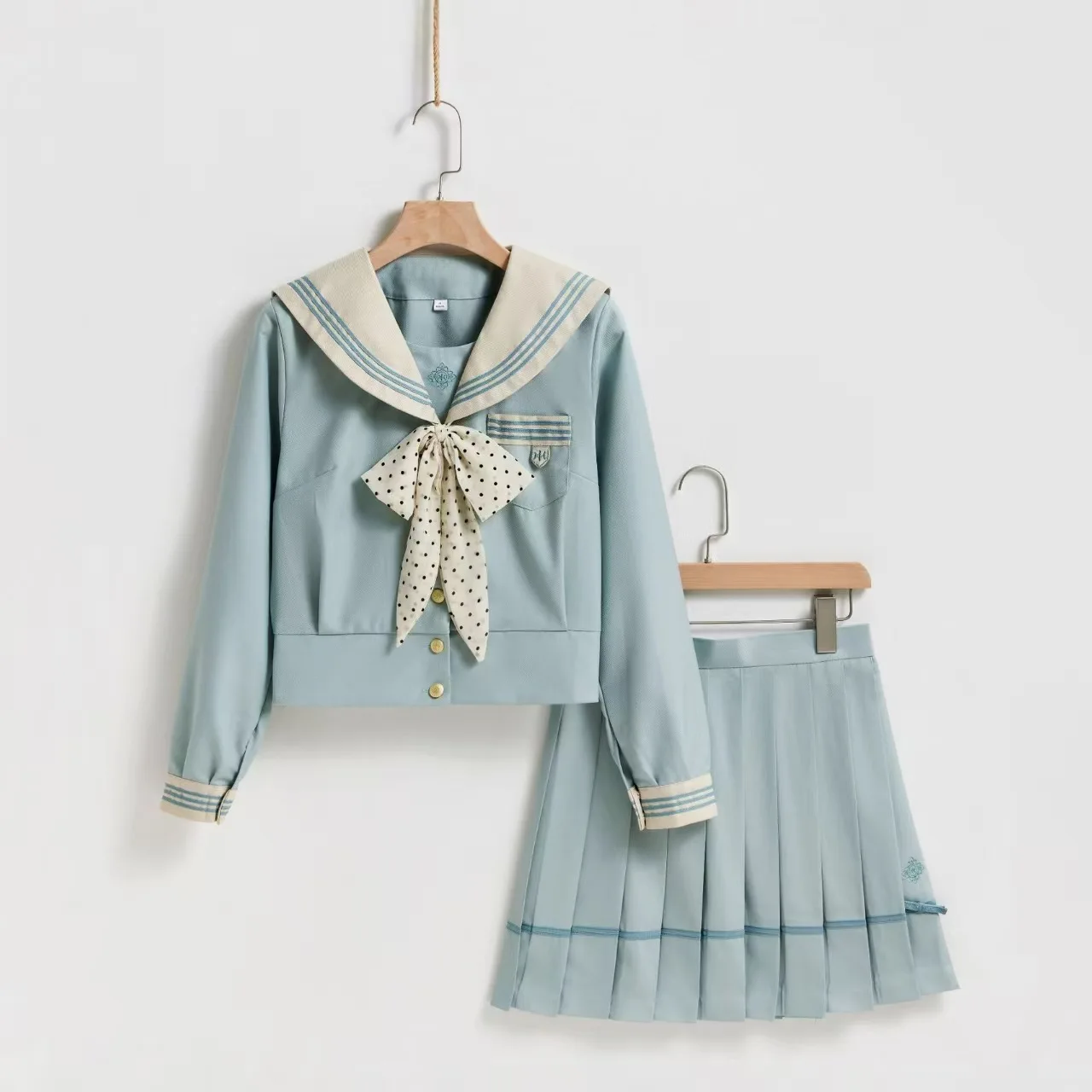 JK Uniforms Middle School Students Japanese Sailor Suit School Uniform Cosplay  Students Mint Green Skirt Suit