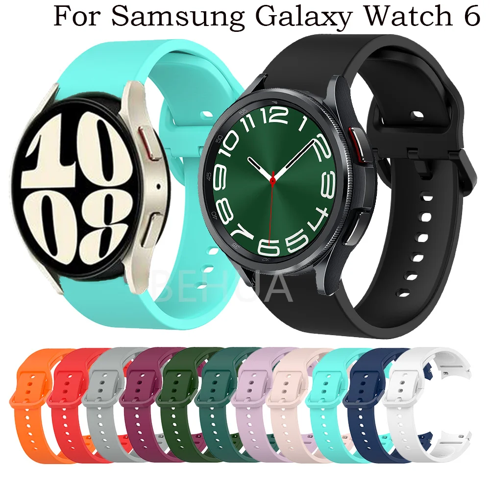 

20 мм ремешок для часов для Samsung Galaxy Watch 6 5 4 40 мм 44 мм Классический 47 мм 43 мм браслет силиконовый браслет пластиковая пряжка