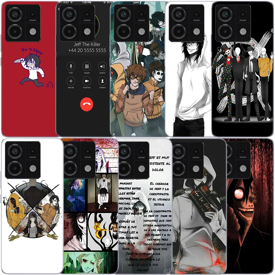 Anime Jeff The Killer Clear Phone Case For Xiaomi Redmi 12 12C 10 10A 10C 9 9A 9C 9T Note 13 12 Pro + 12S TPU 8 8A 7 7A Pattern