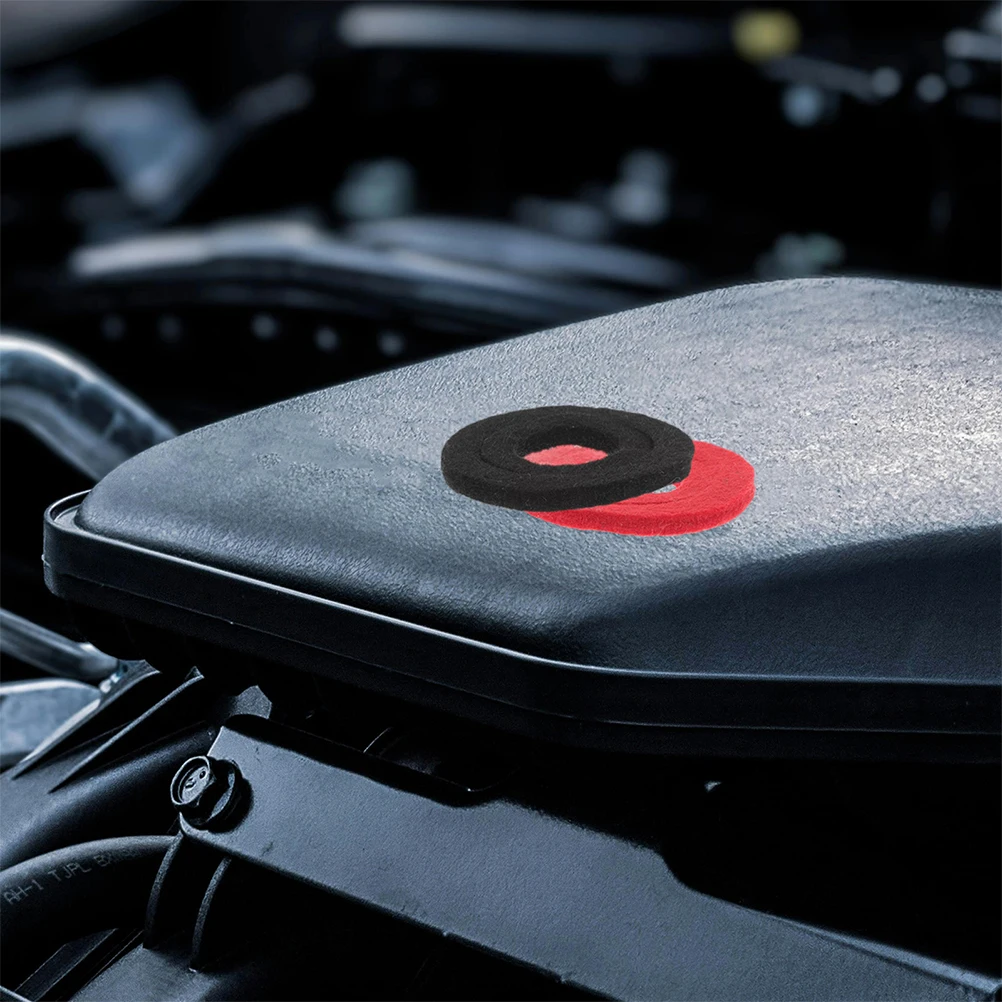 

10pcs Protection Gasket Felt Washers Red Black Car Accessories Durable Construction Truck Terminal Pad