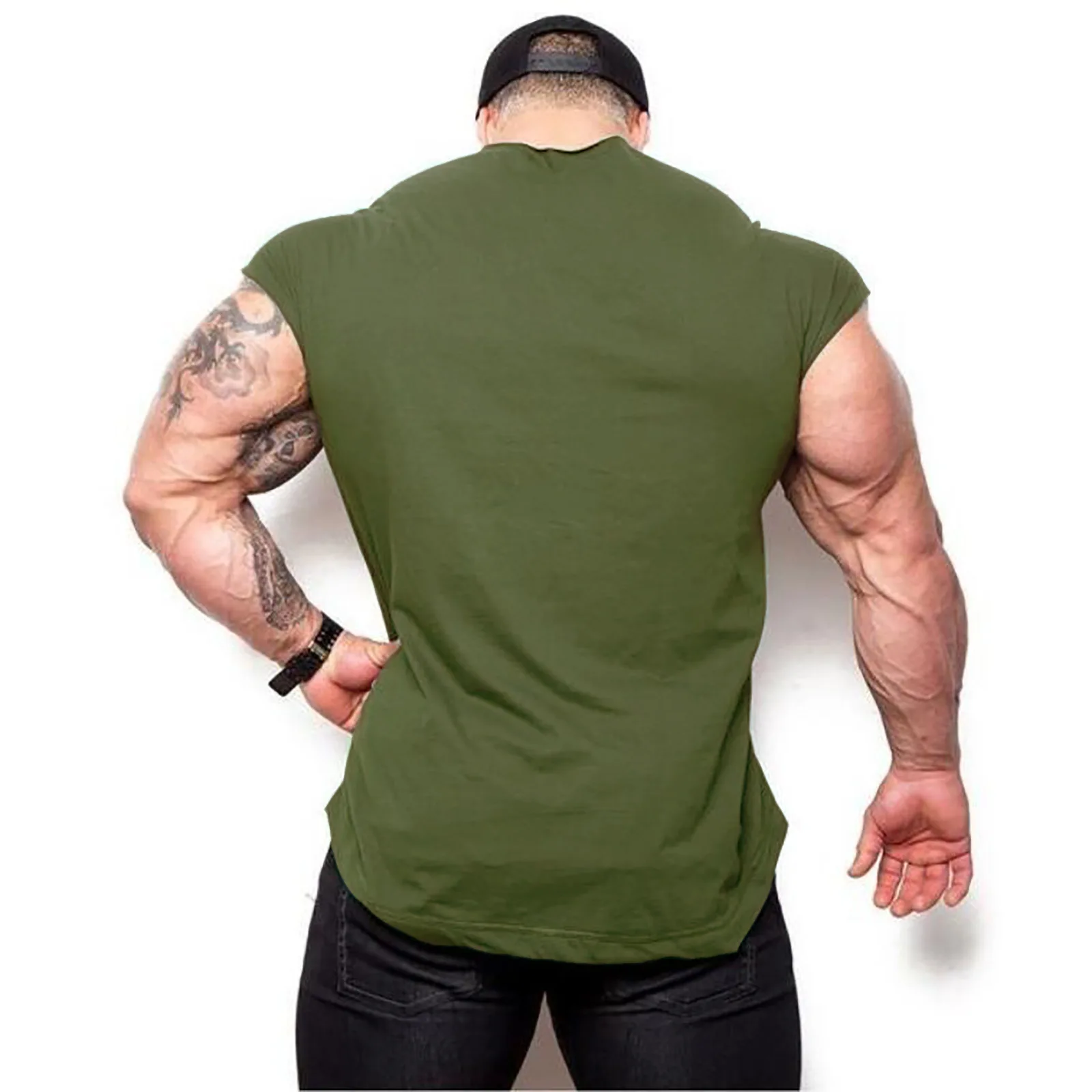 Hot Sale New Men Sport Cotton Breathable Tank Tops Cycling Gym Fitness Running Sleeveless Muscle Vests Sports Workout Clothing image 2