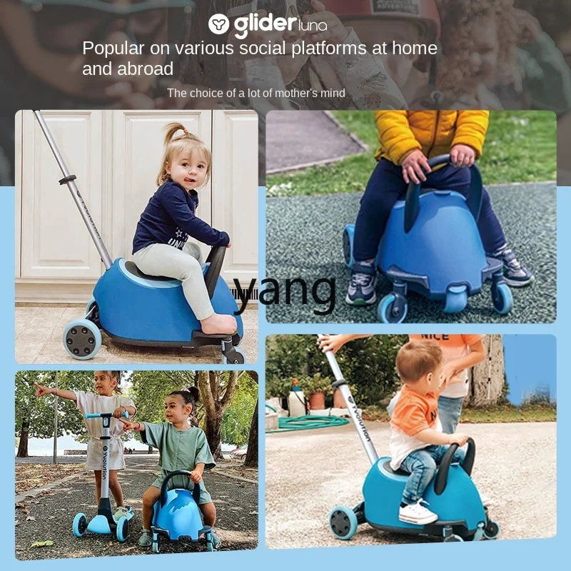 Feile Riding Children's Scooter Luna Fat Car 1-3-10 Years Old Four-in-One Baby Baby Walking Trolley Luge