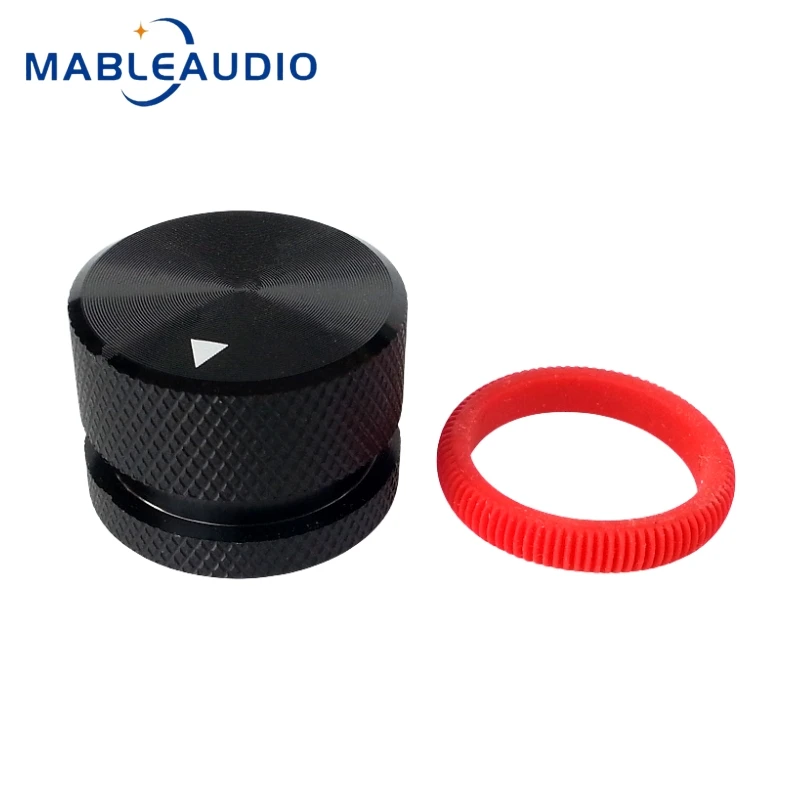 1 Stück 25x18mm Voll aluminium legierung Voll knopf Lautstärke regler Potentiometer Hifi Audio verstärker Farbe Gummiring Rändel knopf – Detail 10