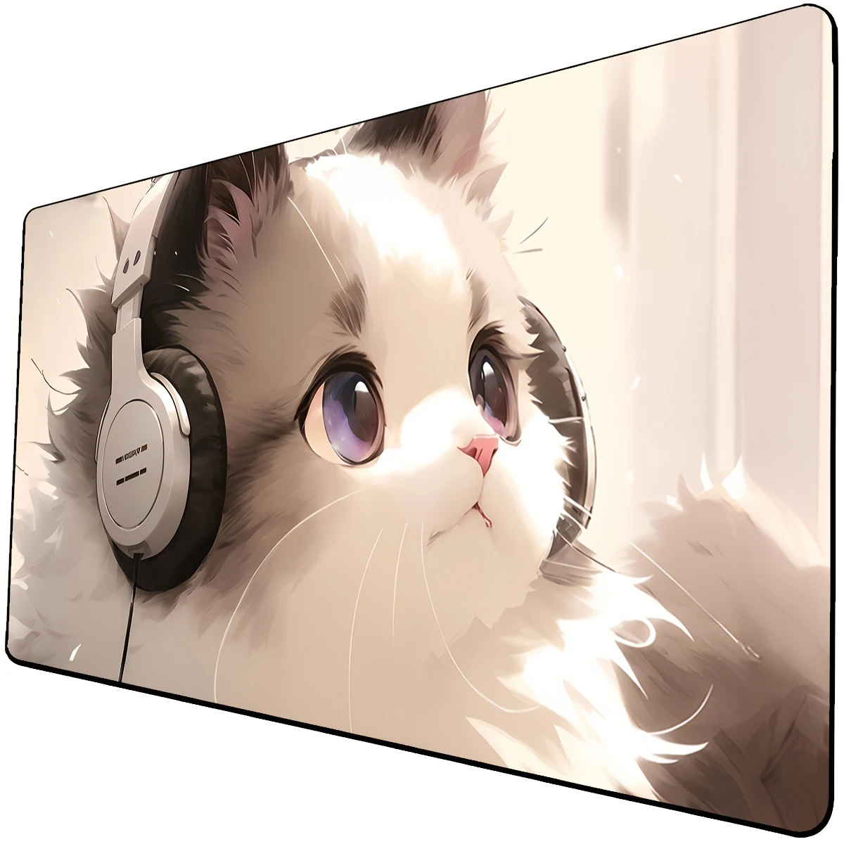 

Kawaii Anime Kitten Gaming Mausepad white Desk Mat Gaming Mat Pad on The Table Office Gamer Accessories Keyboard Mat Mouse Pad