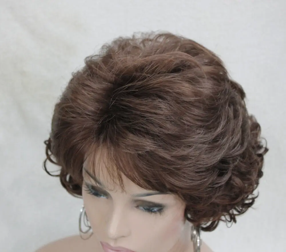 Wavy Curly Auburn 31# Short Synthetic Hair Full Women's Wigs For Everyday