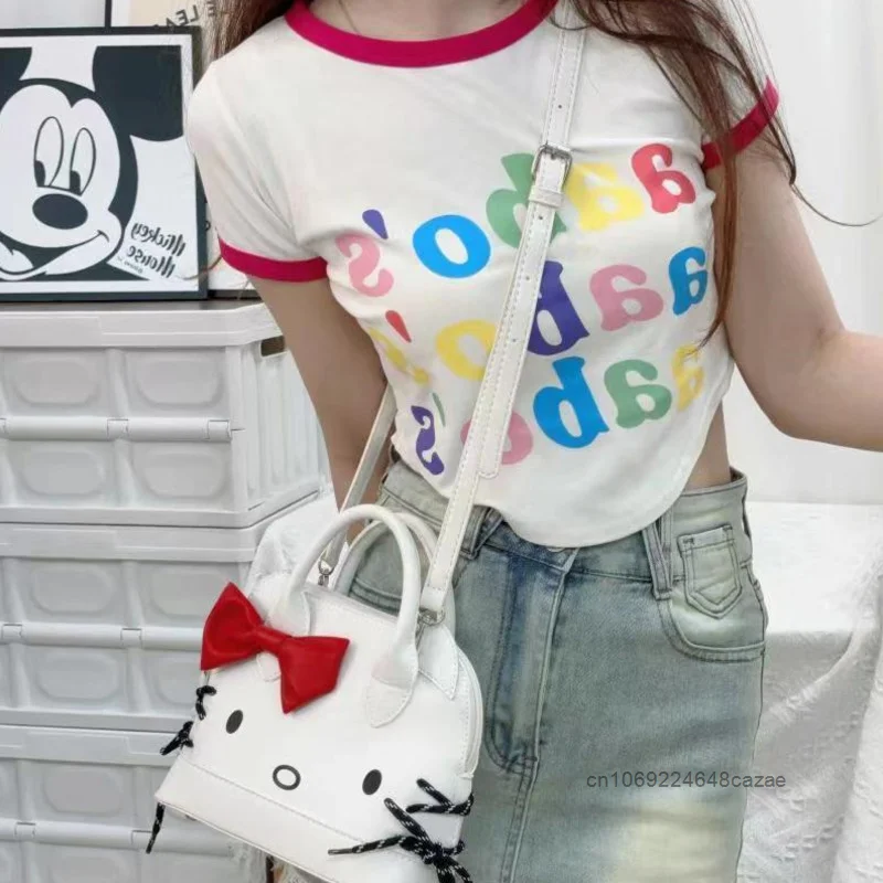 Sanrio Cute Hello Kitty Handheld Shell Bag Unique Design Versatile Single Shoulder Crossbody Bag Japanese Style Fashion Handbag