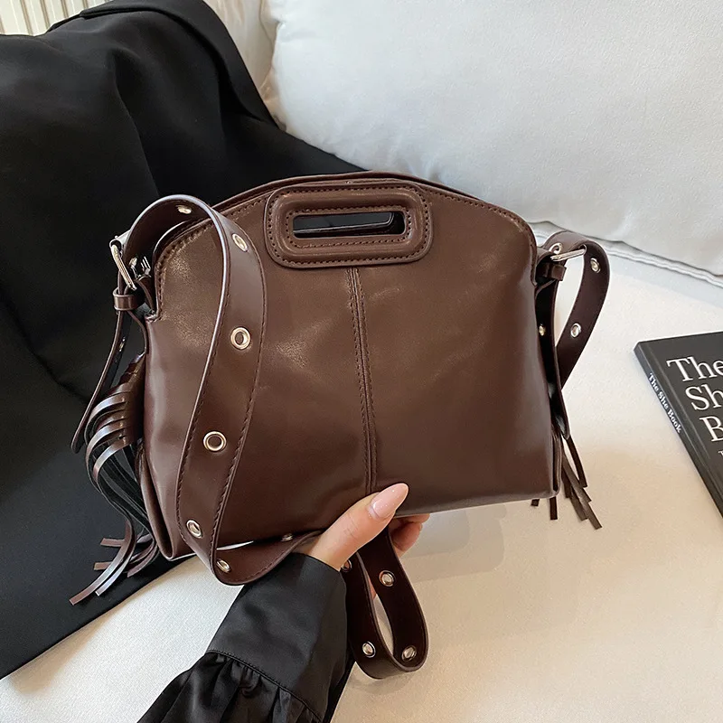 

2025 Spacious Vintage Bucket Bag, Luxe Top Handle Purse for Women, Chic Shoulder Crossbody, Trendy Day to Night Tote, Textured