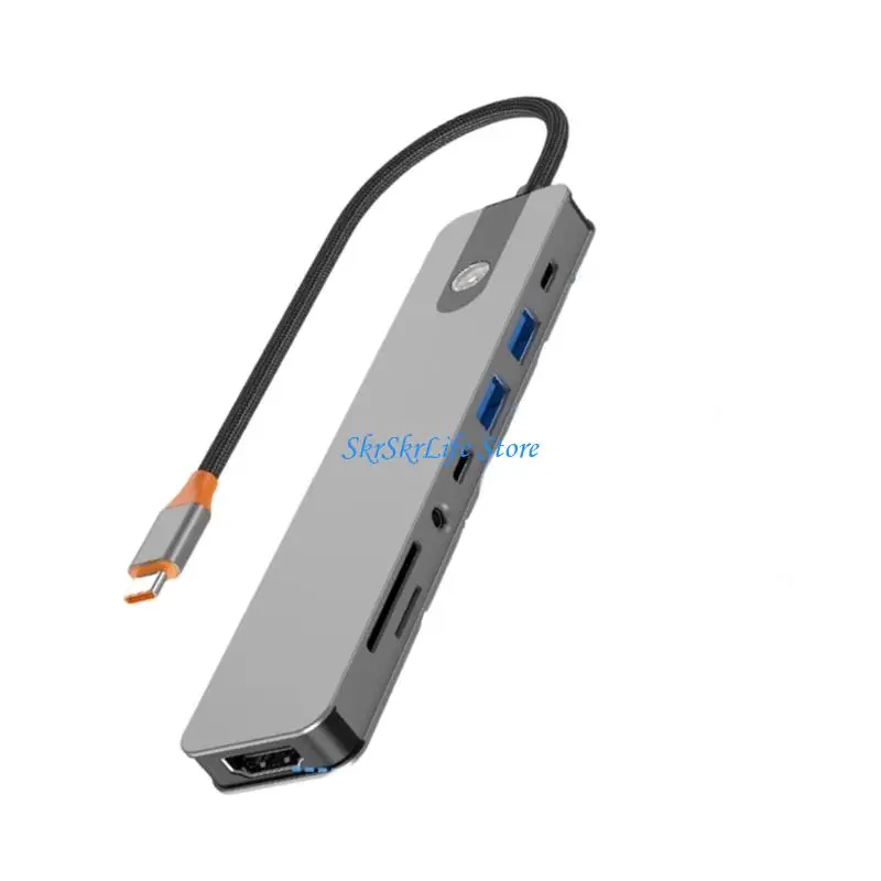 E65E 8/7/6/5 in 1 Multiport USB C Adapter With HDTV Output USB3.0 PD100W Card Slot