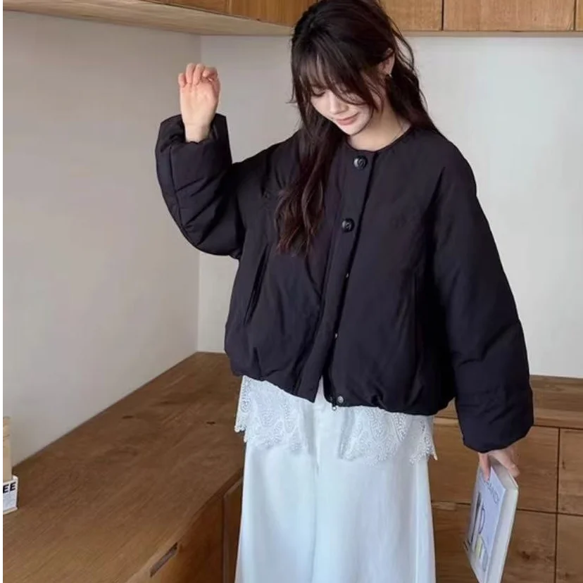 2025 Casual Design 90 Down Jacket for Women, Bread Style, New Fashion Long-sleeved Thick Winter Coat Suitable for Cold Weather