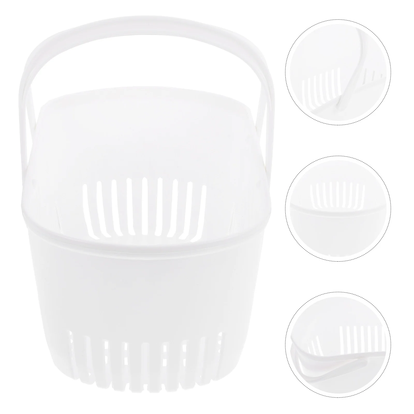 

1Pcs Handheld Shower Basket Hollow Design Double Handle Bathroom Sundry Storage Container Portable Plastic Bath Basket Organizer