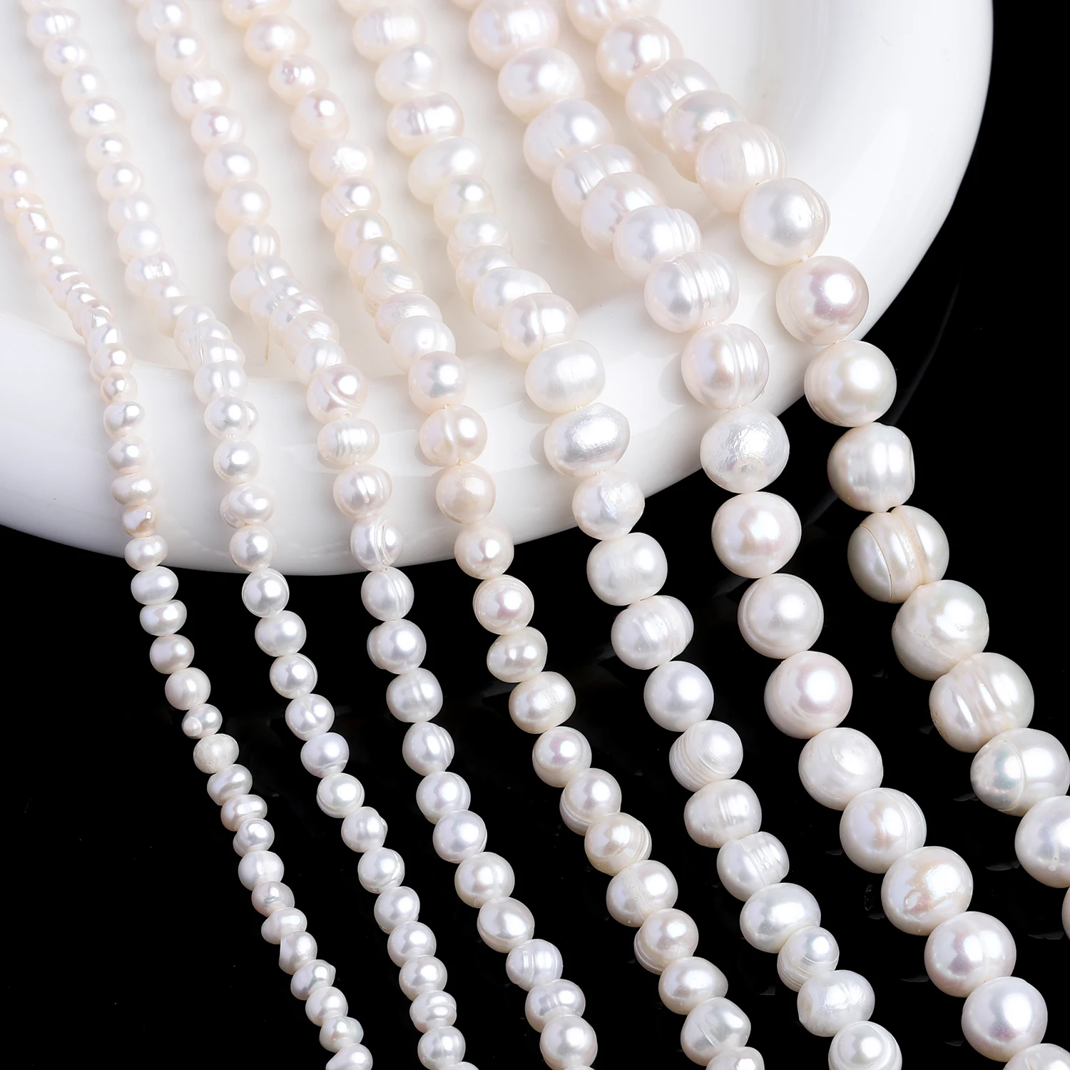 3-11mm Weiße Natürliche Süßwasser Perle Runde Form Lose Perlen Für Schmuck Machen DIY Armbänder Halsketten Geschenke zubehör