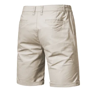 Calções de praia masculinos com elástico na cintura, 100% algodão, casual, social, negócios, alta qualidade, 10 cores, novo, verão, 2021 8 principais vendas short apertado sexy homem - №3