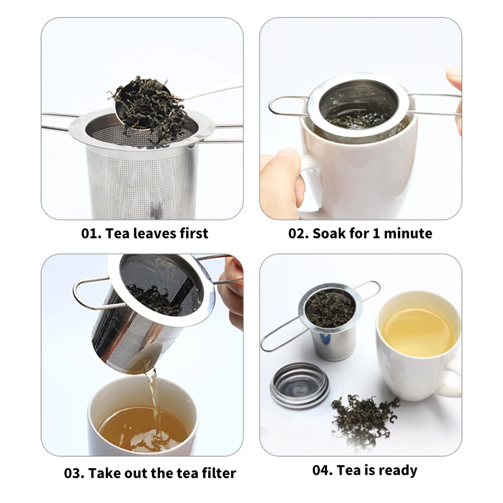 1Pc Multi Style Handle Tea Infuser Fine Mesh Coffee Filter Stainless Steel Tea Strainer Teapot Cup Hanging Loose Leaf Spice Leak