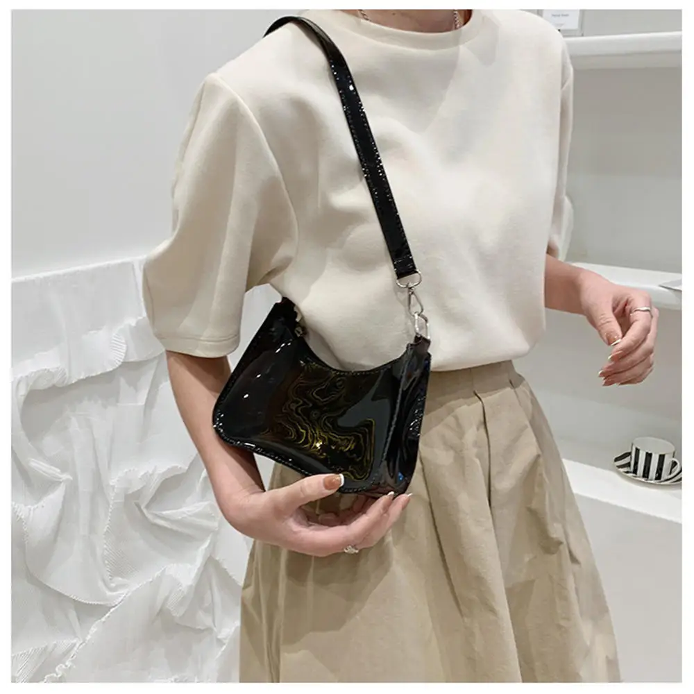 Fashion Vintage Ladies Jelly Candy Color Clear Underarm Bag Casual Women Hobos Handbags Purse Fashion Cell Phone Shoulder Bag