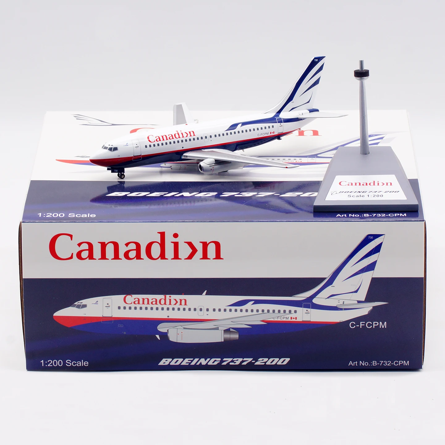 

B-732-CPM Коллекционный самолет из сплава, подарочные модели B, 1:200 Canadian Airlines Boeing B737-200, литая под давлением модель самолета C-FCPM