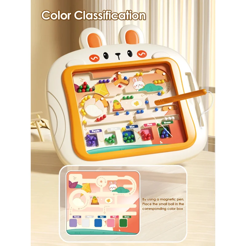1 jouet de planche à dessin magnétique puzzle pour enfants, classification des couleurs, jouet d'exercice logique