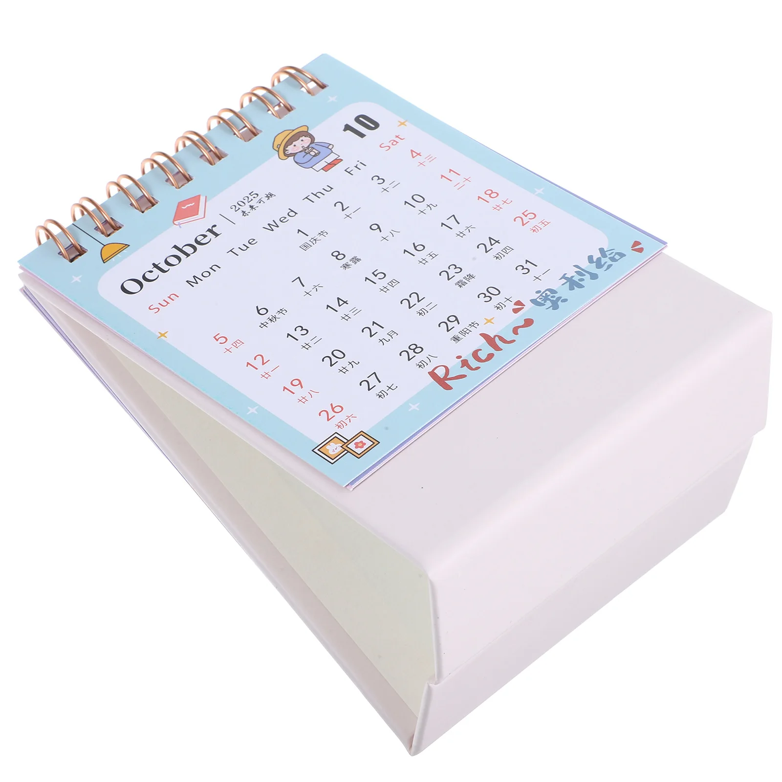 

Mini Desk Calendar 2025 Standing Flip Planner Cute Small Teacher Decor Compact Design Modern Style