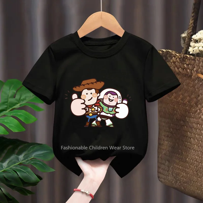 Disney Toy Story Charms Summer Style! Cool Cartoon Print Tshirt for Boys Girls Outdoor Cotton Casual Short Sleeve Tops