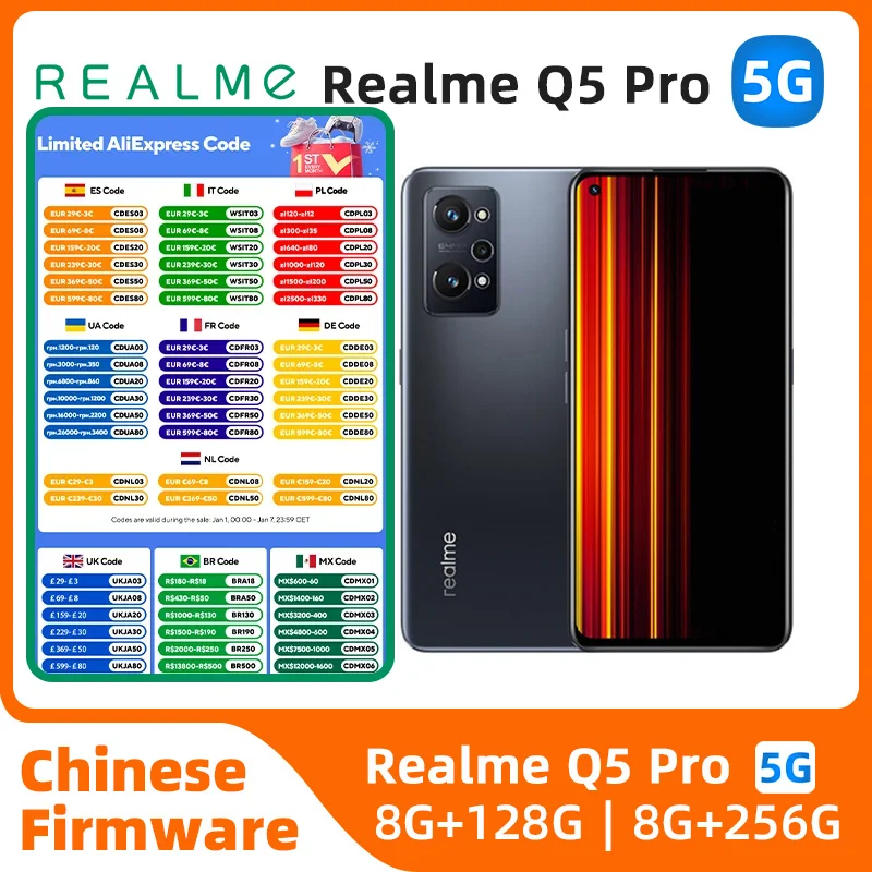 Realme Q5Pro Android 5G Unlocked 6.62 inch 256G All Colours in Good Condition Original used phone