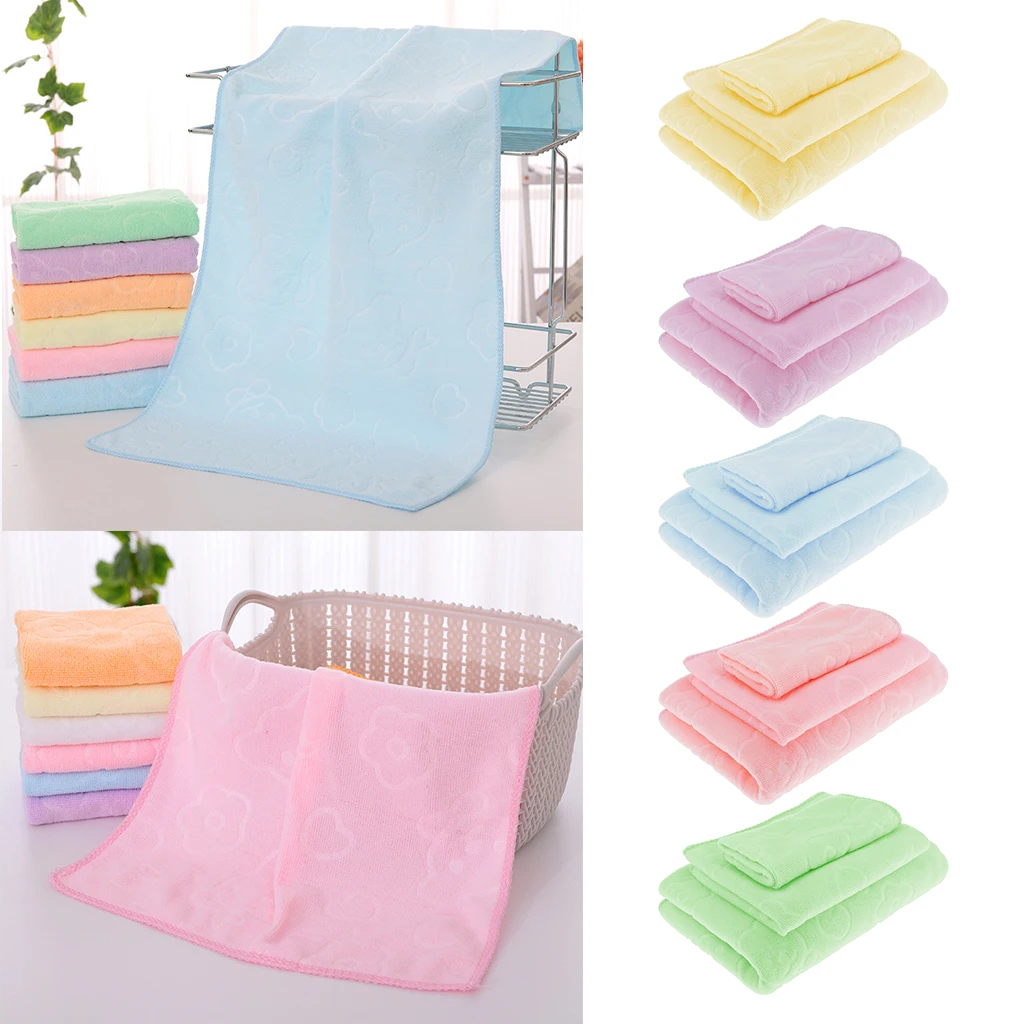 

3 Sizes Sets Bathroom Gym Bathtowel Bath Sheet Solid Color
