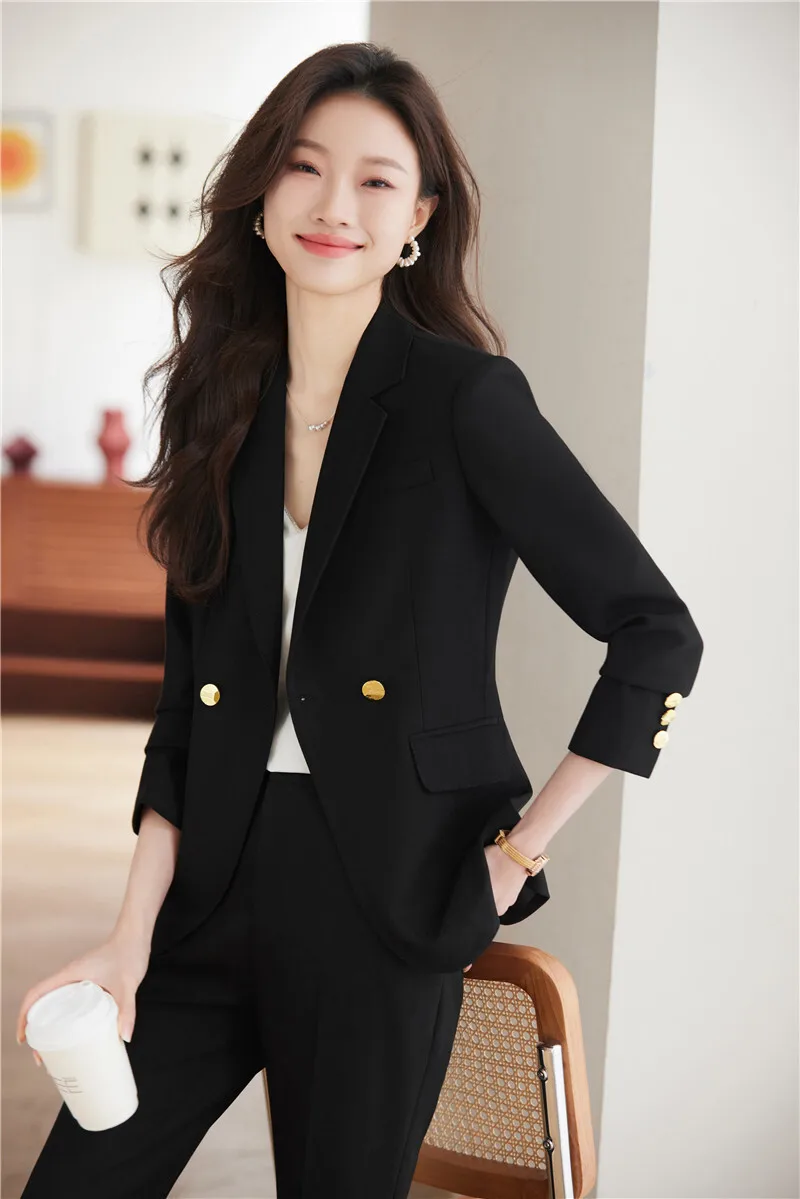 2024 Newest Women Business Suits Female Pantsuits Professional Office Work Wear with Pants and Jackets Coat OL Trousers Set