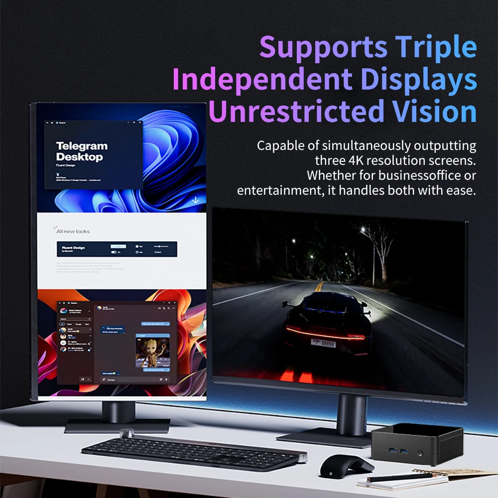 Bestoss A3U Mini PC AMD Ryzen 5 5625U 16GB DDR4 3200MHz RAM 2TB ROM 4K 60Hz mini pc Windows11 pro Gaming Computer desktop