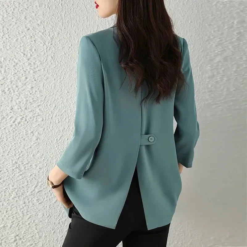 

2023 New Women Blazer Office Ladies Elegant Outwear Work Wear Classy Female Pink Suit African Autumn Fashion