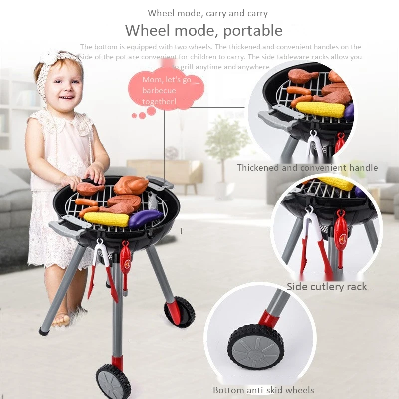 

Kids Toys Sets BBQ Barbecue Grill Toy Accessories Children's Play Role Chef Simulation BBQ Suits Kitchen Performing Gift