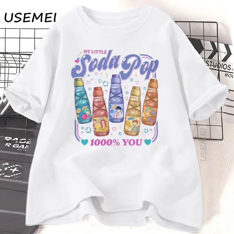 ซาจา บอยส์ โซดาป๊อป KPDH เสื้อฮันทริกซ์ เดมอนเสื้อยืดผู้หญิงแฟชั่นพิมพ์เสื้อยืดผ้าฝ้ายลำลองรอบคอกราฟิก T