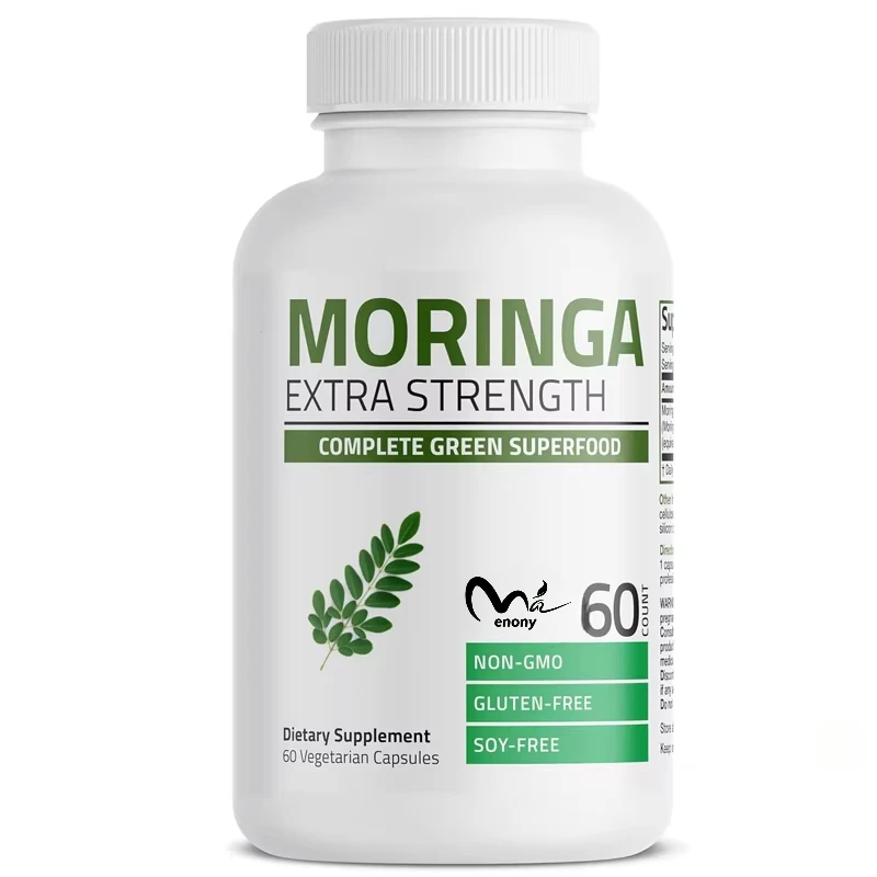 

Pure natural Moringa all green superfood, non GMO, 60 vegetarian Moringa capsules