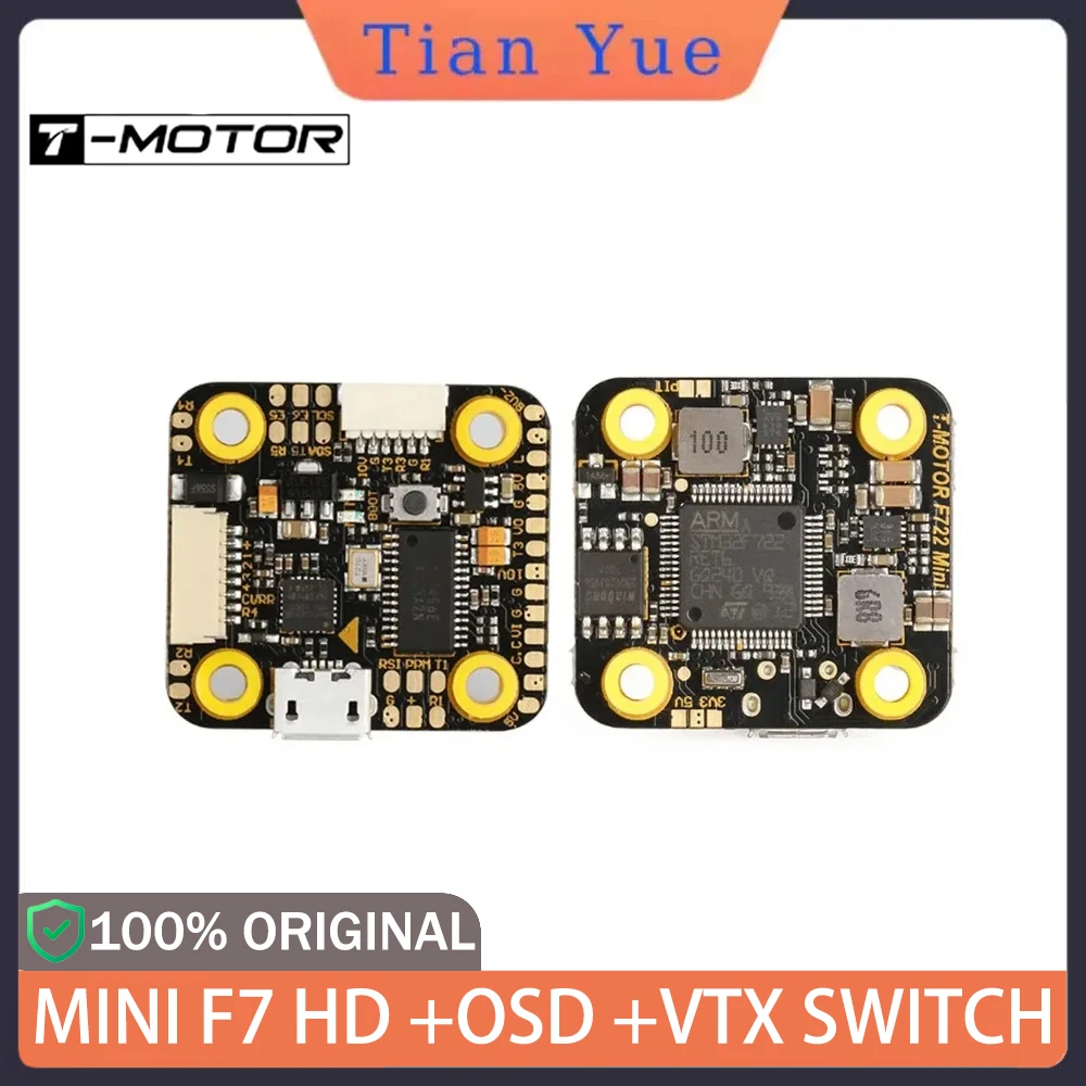 

T-Motor MINI F7 FC & F45A 4in1 ESC Combo STM32F722 BMI270 для 3-6S FPV Drone Betaflight INAV