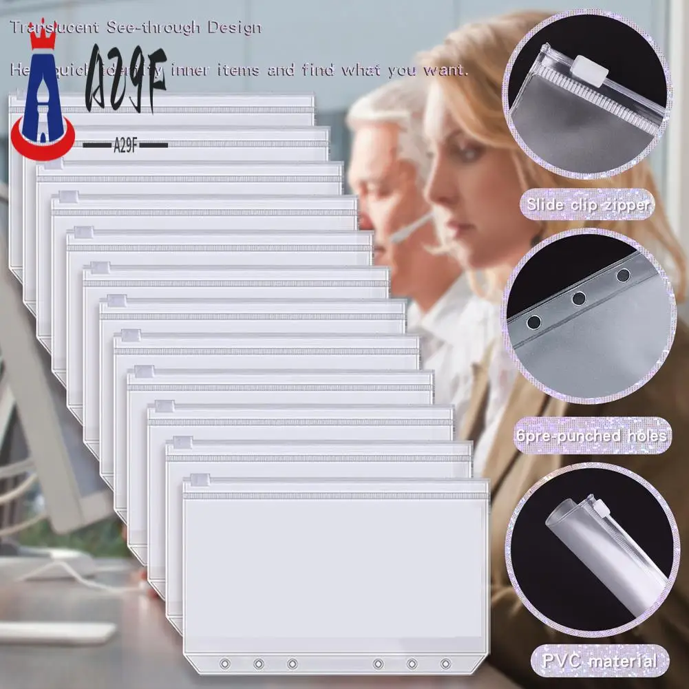 

A29F-A6 Money Organizer For A6 Cash Budget Binde Budget Planner Binder With Zipper Envelopes Cash Envelopes For Budgeting