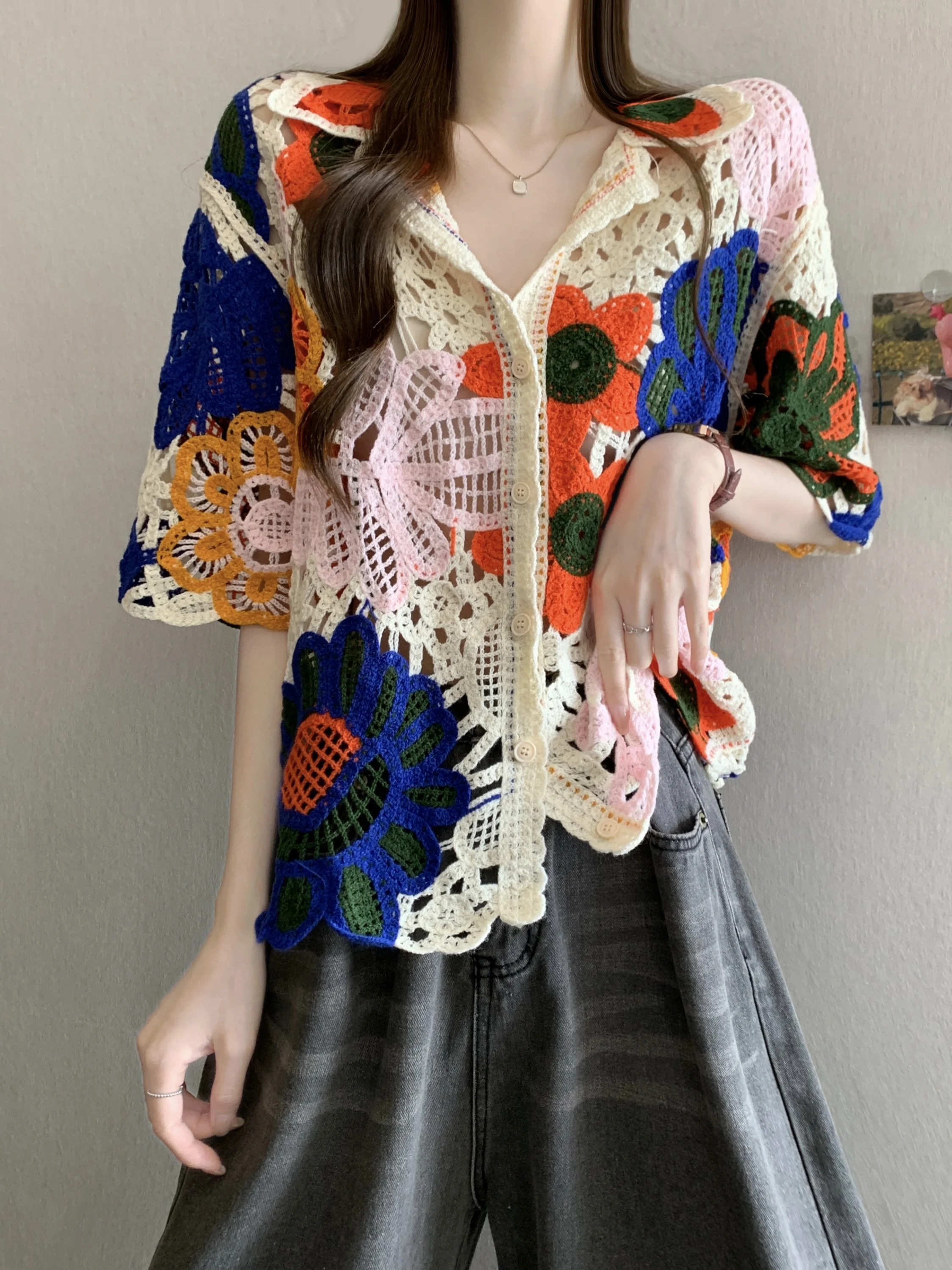2026년 신상 한국 스타일 루즈핏 니트탑 여성 패션 - Embroidery Cardigan 리뷰 및 가격