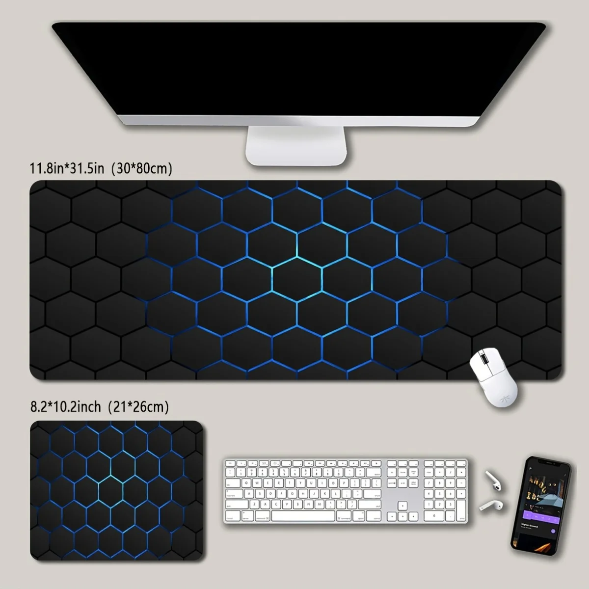 

Large gaming mouse pad Matrix Pattern Computer keyboard Pad Cool desk mat non-slip natural precision for gamers and offices