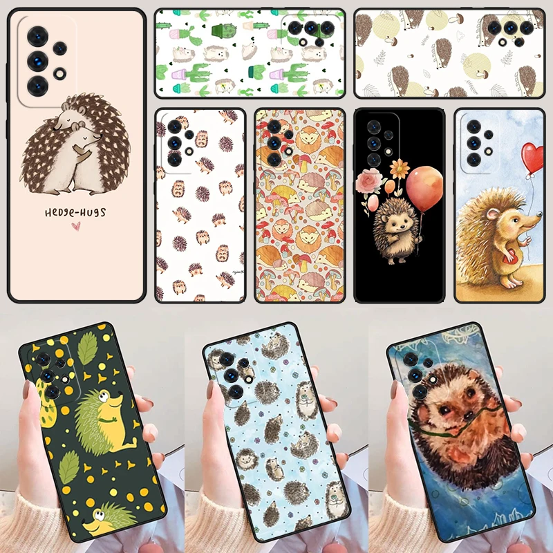 Hedgehog and Balloon For Samsung Galaxy A52 A72 A73 A20e A21S A50 A70 A11 A12 A42 A31 A40 A51 A71 A32 A80 A91 Phone Case