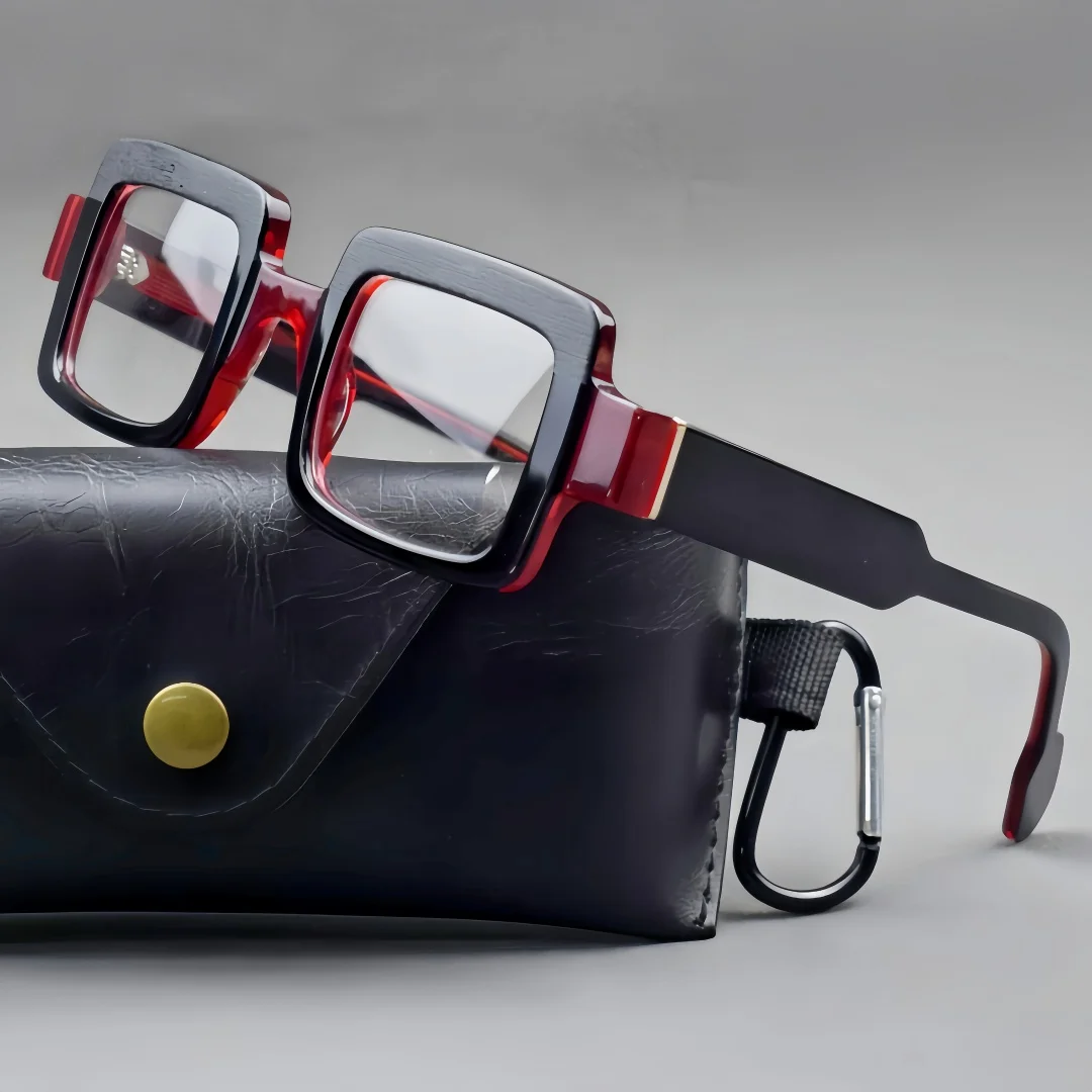 

BETSION Retro Square Acetate Eyeglasses Frame Unisex 43mm Full Rim Optical Glasses Frame Custom Prescription Lenses Available