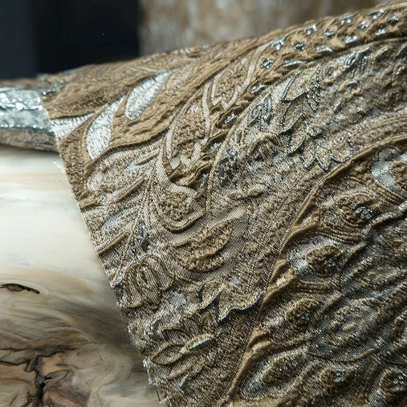 Resplendent Palace Style European Bright Silk Blend Three-dimensional Texture Embossed Jacquard Fabric Jacket Designer Fabric