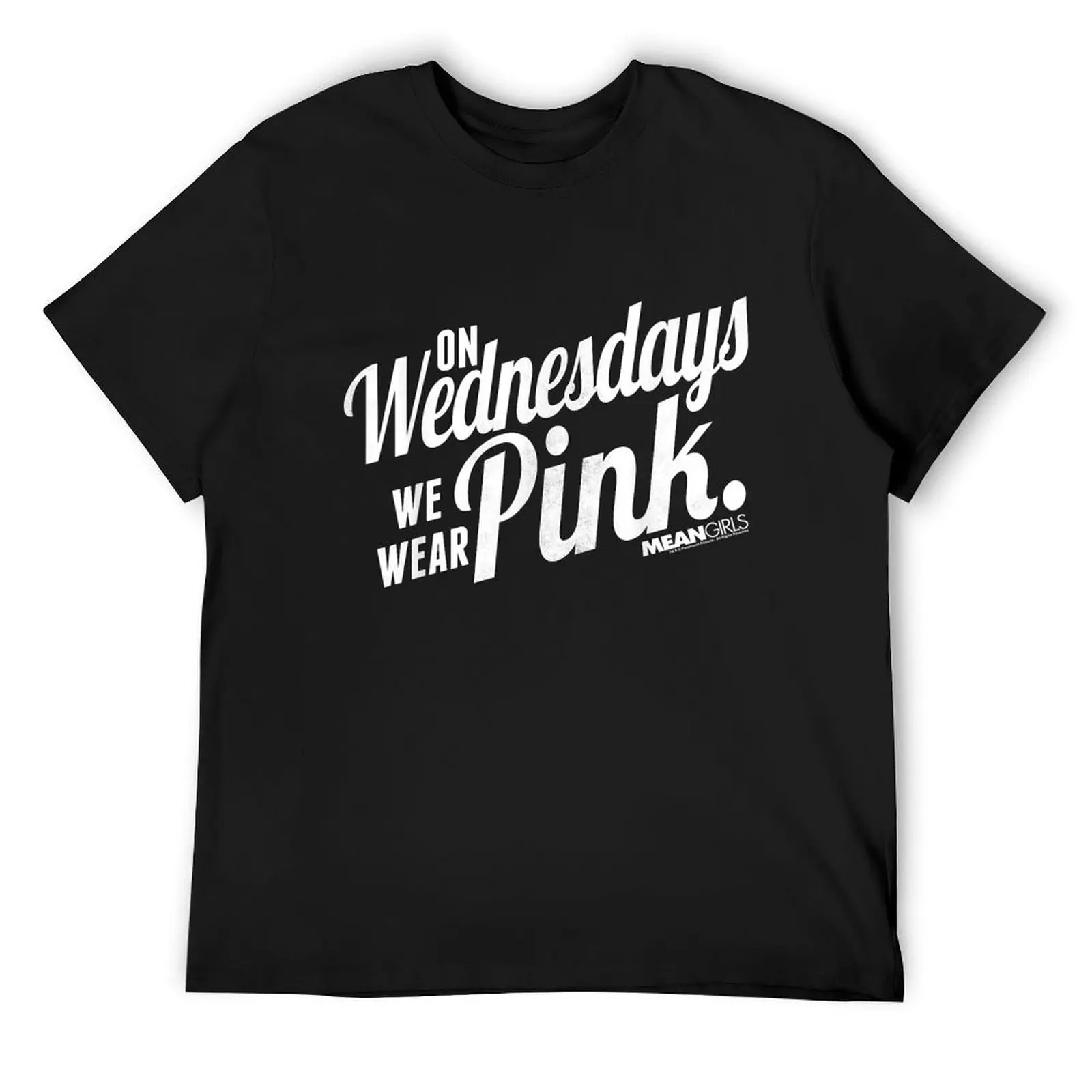 

Mean Girls We Wear Pink On Wednesdays Графическая футболка с таможенными аниме, топы в тяжелом весе, мужские забавные футболки