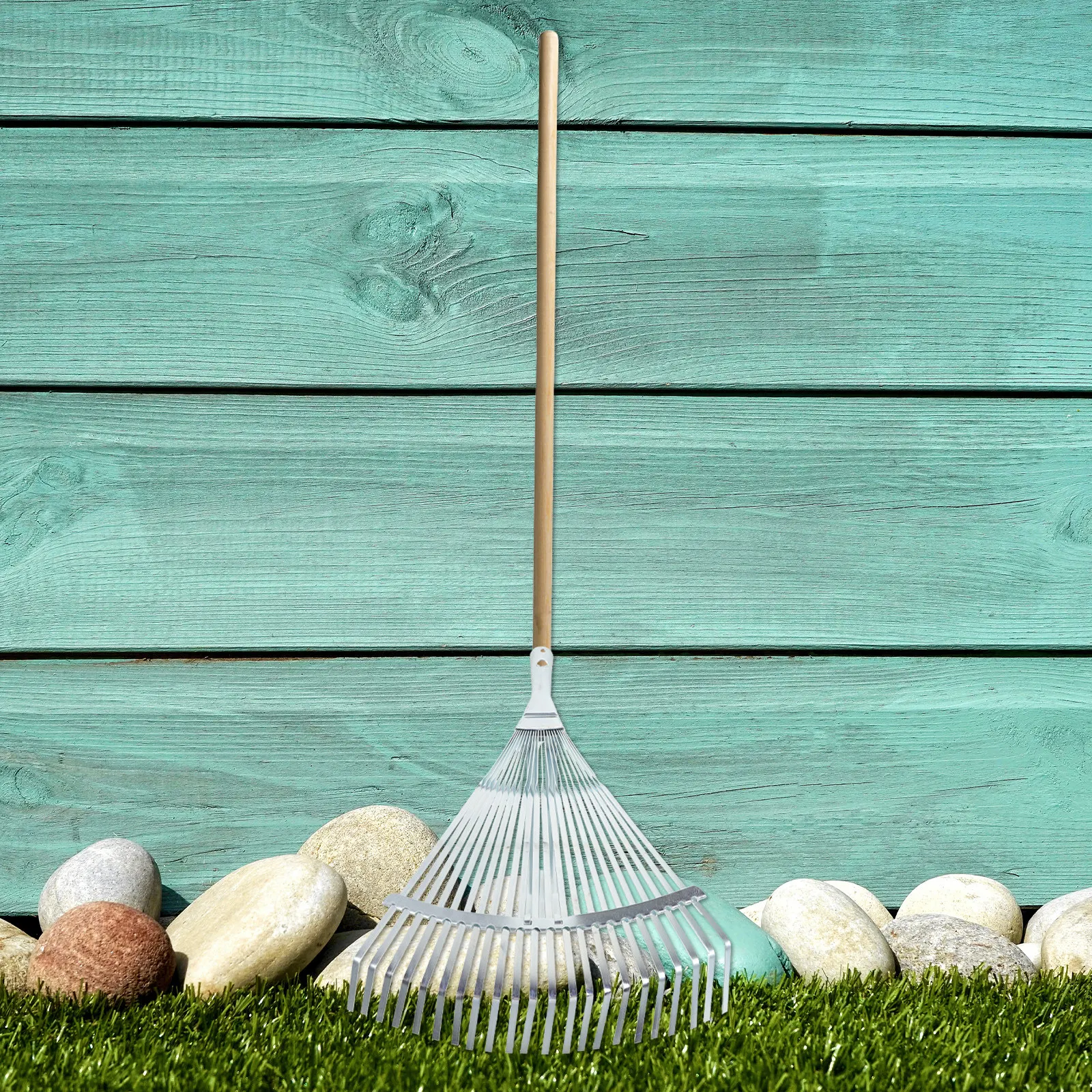 

Adjustable Metal Garden Rake Head Replacement for Lawn Yard Gardening Leaves Rake Expandable Heavy Duty Multipurpose