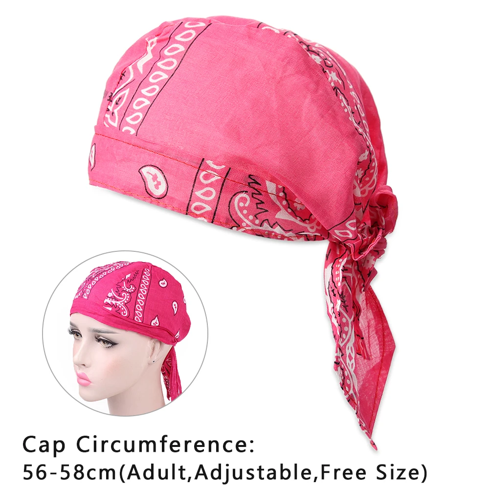 Unisex Adult Satin Long Tail Doo Rag Durag Bandanas Cap Pirate Hat Turban Men Hip Hop Headband Biker Headwrap Women Headwear