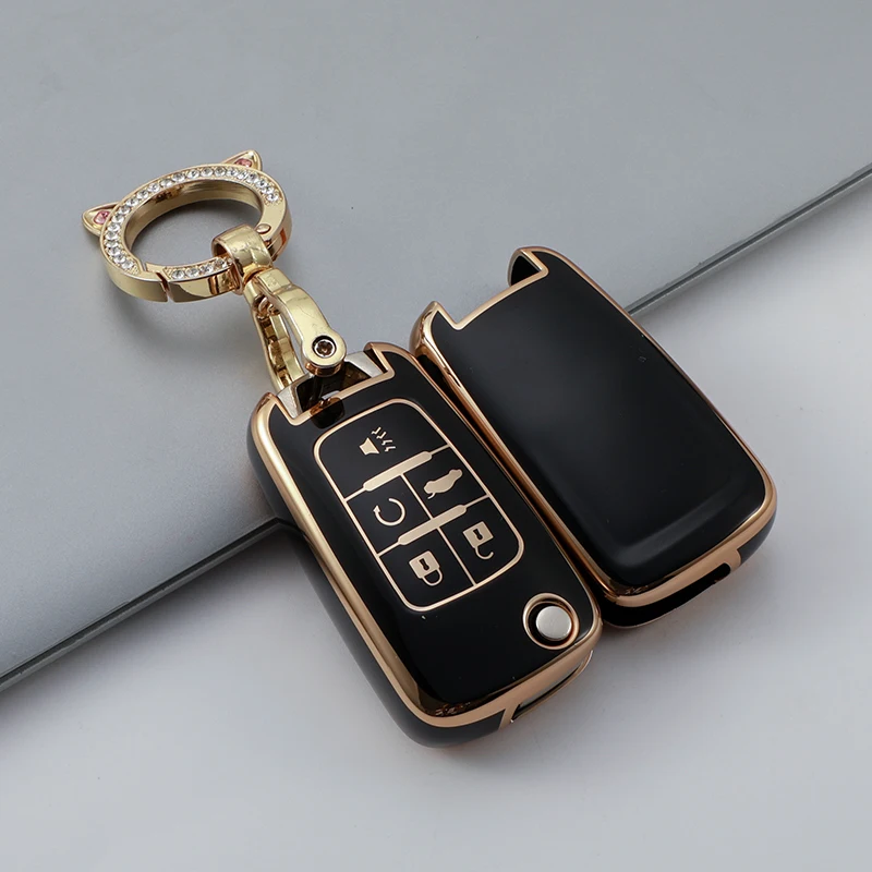 เคสกุญแจรถพับได้สำหรับ Chevrolet Equinox Volt Cruze Impala Camaro Garna Yakista Yakista AVEO GMC เคสป้องกันพวงกุญแจ