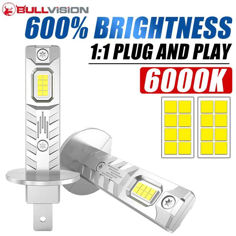 H7 H4 H1 LED Lights for Car Headlight Bulb 1000000LM Mini Wireless Auto Lamp +800% Bright Spotlights Automobile LED Headlamp 12V