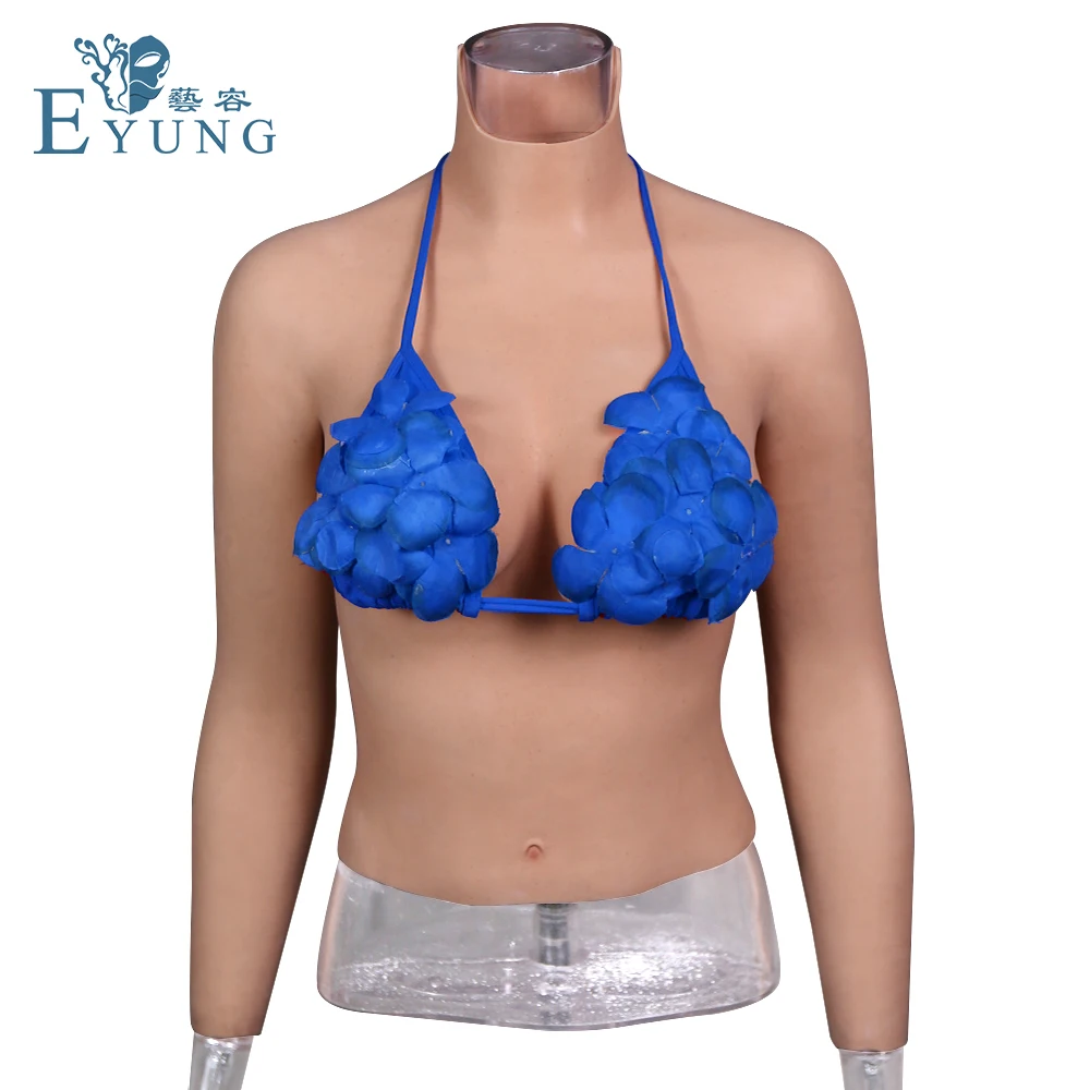 

High Collar Realistic Silicone Breast Forms Artificial Boobs Tit Enhancer For Man Crossdresser Sissy Shemale Trandsgender