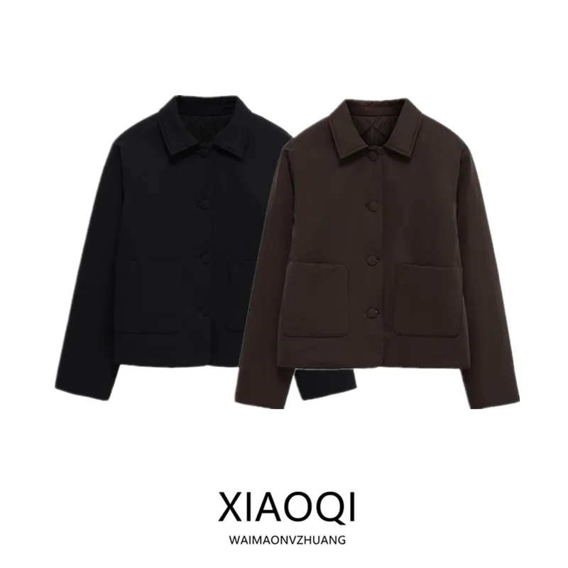 

Casual Cotton Jaet Women's ort Sle 2025 Autumn Season Stand Collar Warm Outerwear Faion Ladies' Premium ort Coat