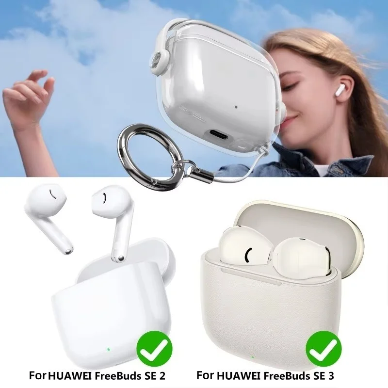 

Suitable For Huawei FreeBuds SE3/SE2 Transparent Lock Buckle Protective Case ， Can Be Used As A Phone Stand