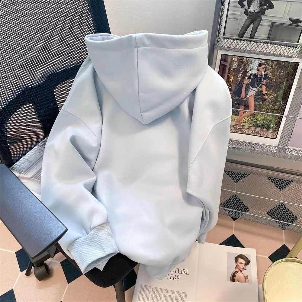 Women Hoodie Fleece Lined Thick Warm Hooded Sweatshirt Korean Slouchy Pullover Fall Winter Streetwear Tops