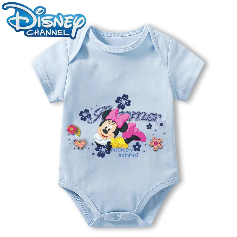 Baby Clothes Bodysuit for Newborn Infant Jumpsuit Boys Girls Disney Mickey Mouse Short Sleeves Romper Onesies 0 To 12 Months